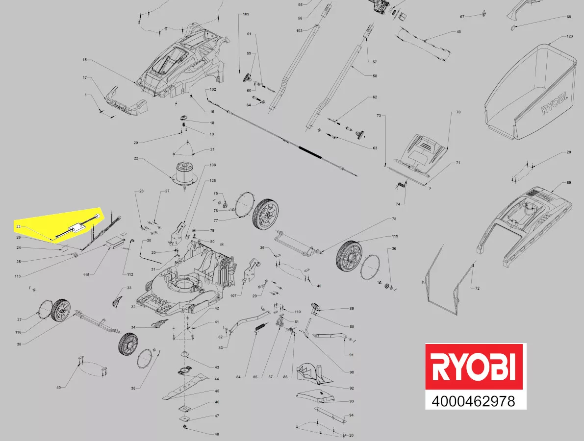module électronique tondeuse à gazon réf. 5131043741 Ryobi